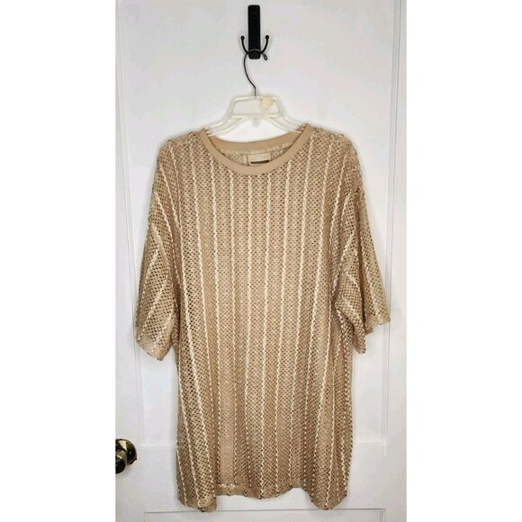 Vintage 90s Y2K Hip Hop History Mesh Camp Club Shirt Men 2XL Gold - Picture 1 of 5